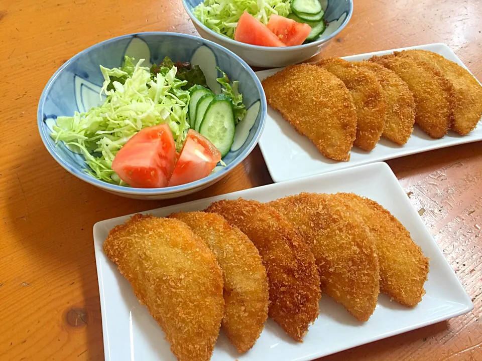 塾前の軽め置き夕ご飯 ハムカツ|ルドルフさん