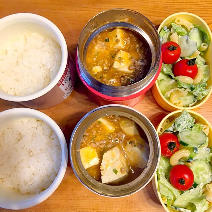 温かい麻婆豆腐丼弁当  アマニ油マヨネーズサラダ|ツインズママさん