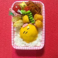 Snapdishの料理写真:#息子弁当#ぐでたまモドキ#ハンバーグ#トマト#ハムリボン|たらこ姫さん