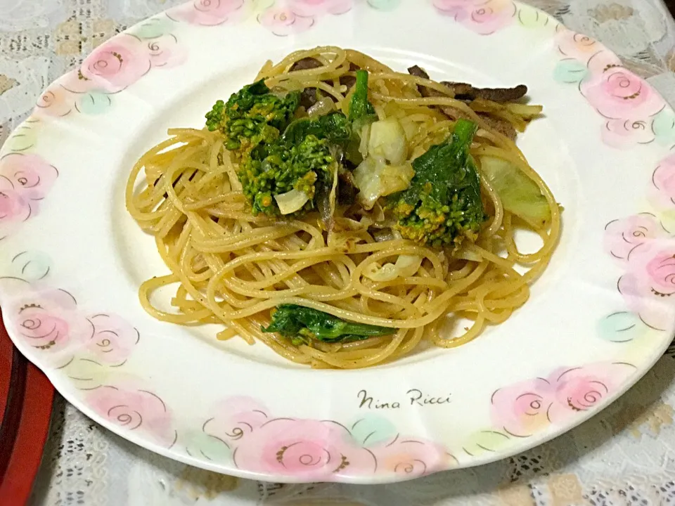 春キャベツと菜の花とパスタ|ひろゆきさん