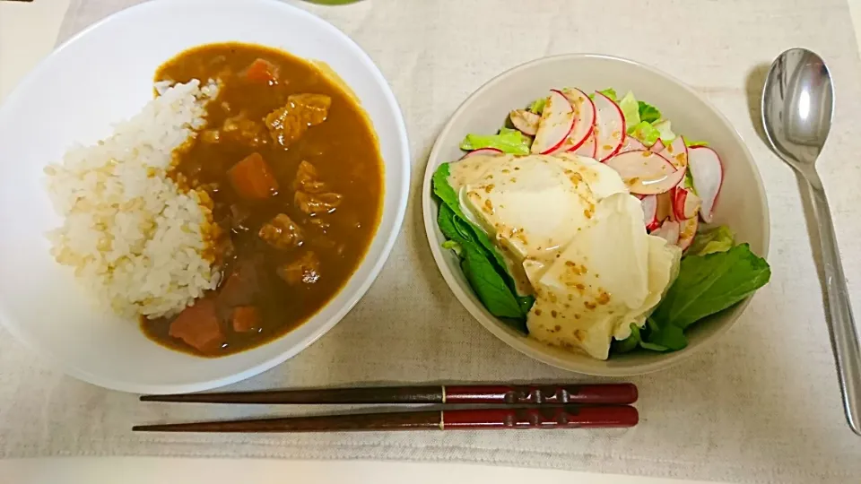 カレーとラディッシュのサラダ|やのさん