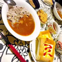 脱穀米カレー
チーズアンドマヨネーズサンドパン
アップルティー|みひろんさん