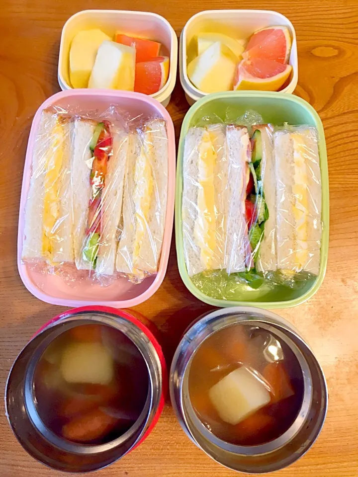 ポトフとサンドイッチ弁当|ツインズママさん