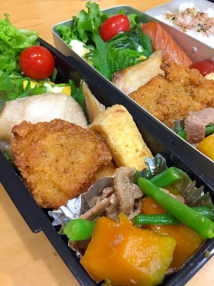 Snapdishの料理写真:今日の親父弁当！|沖縄「ピロピロ」ライフさん