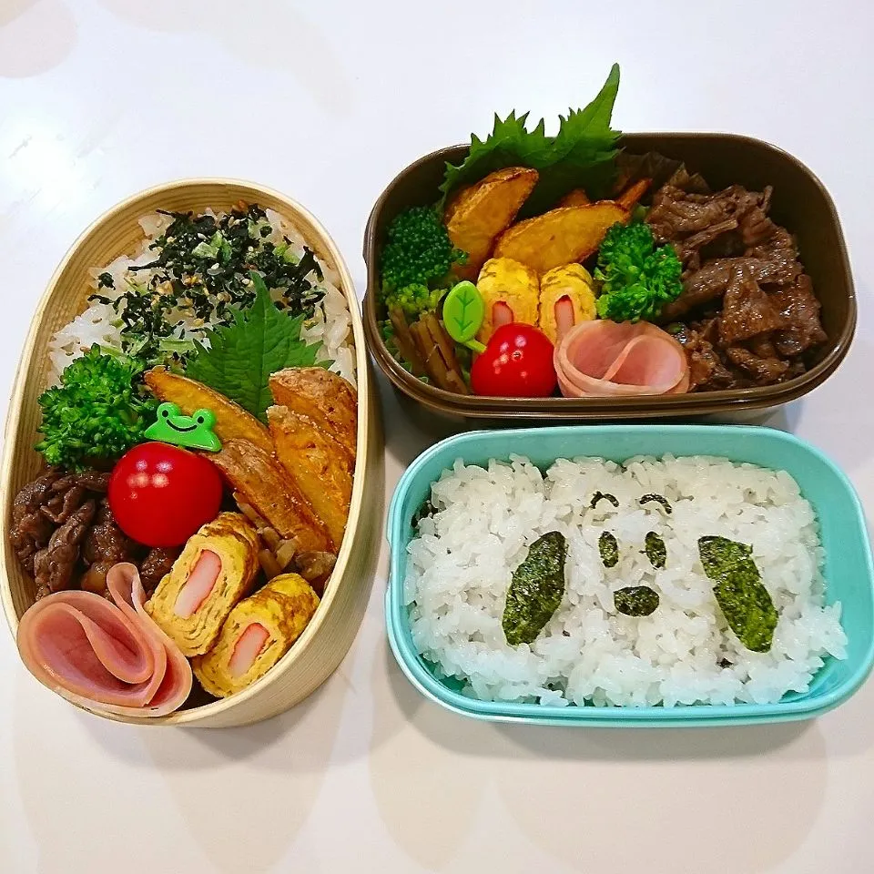 Snapdishの料理写真:高校生男子＆中学生女子弁当|maki_3さん