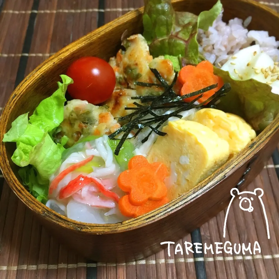 Snapdishの料理写真:＊鶏胸肉と大葉のゴロゴロ焼き
＊だし巻き玉子
＊カブのカニカマ餡かけ
＊長いもの梅和え
＊自家製ぬか漬け|たれめぐま◡̈✩*さん