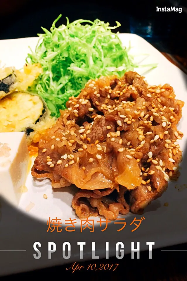 Snapdishの料理写真:焼き肉サラダ〜マルコメさんの生みそ糀美人  #焼き肉#マルコメさんありがとう|カンカンさん