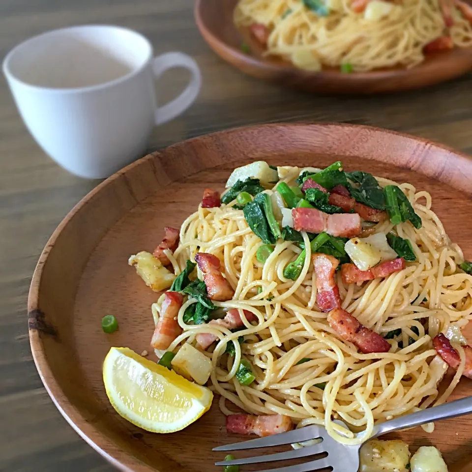 うどんだらさんの料理 春のごま油パスタ。|カオサンさん