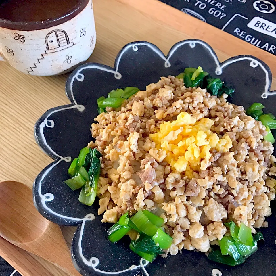 液体みそで、豆腐とひき肉のそぼろご飯♡|39biscuitさん