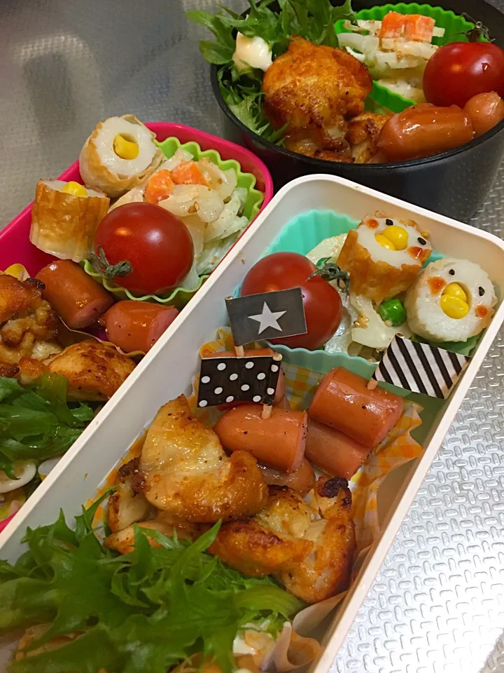 お弁当！父、母、中学生の娘#中学生のお弁当 #オヤジの弁当 #余ったのは私用 #がんばれ #応援してるよ|みんなの家さん