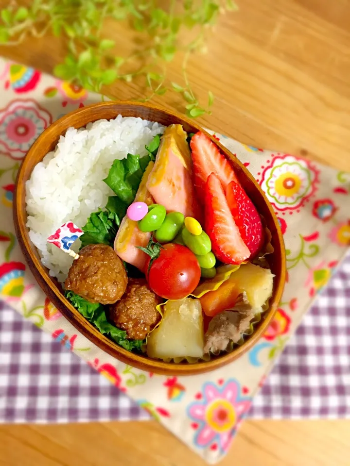 幼稚園で初めて食べるお弁当♫#わっぱ弁当 #年少さんお弁当|チョコらんさん