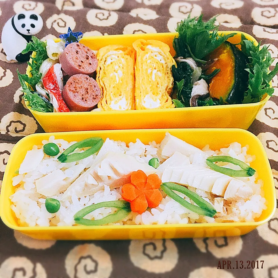 筍ごはんお弁当 #お弁当フォト #お弁当|momo31omomさん