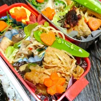 Snapdishの料理写真:今日のお弁当 #がっつり高校生男子弁当#女子中学生弁当#旦那弁当|石田  ちひろさん