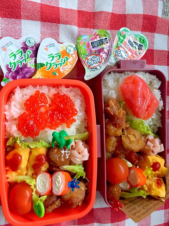 Snapdishの料理写真:中2  次女  お弁当🍱
小1  次男  お弁当🍱|しげっちさん