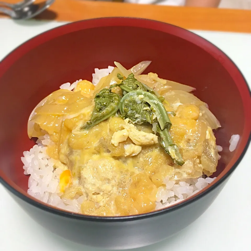 こごみ入り卵丼|きむっちさん