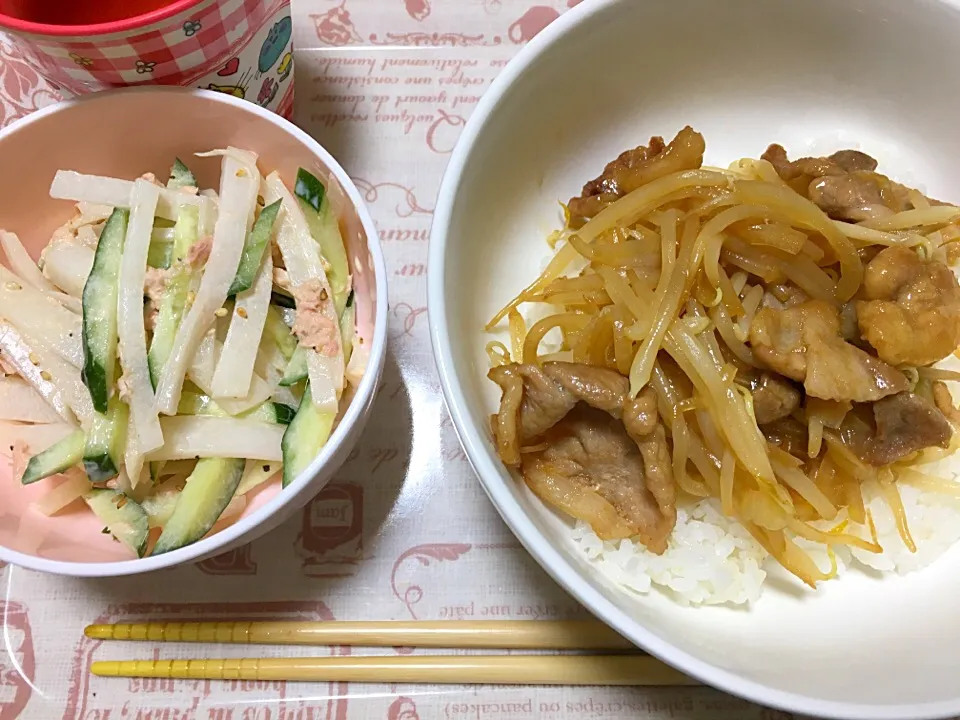 🌟豚の生姜焼き丼
🌟大根のマヨポンサラダ|ゆりえさん