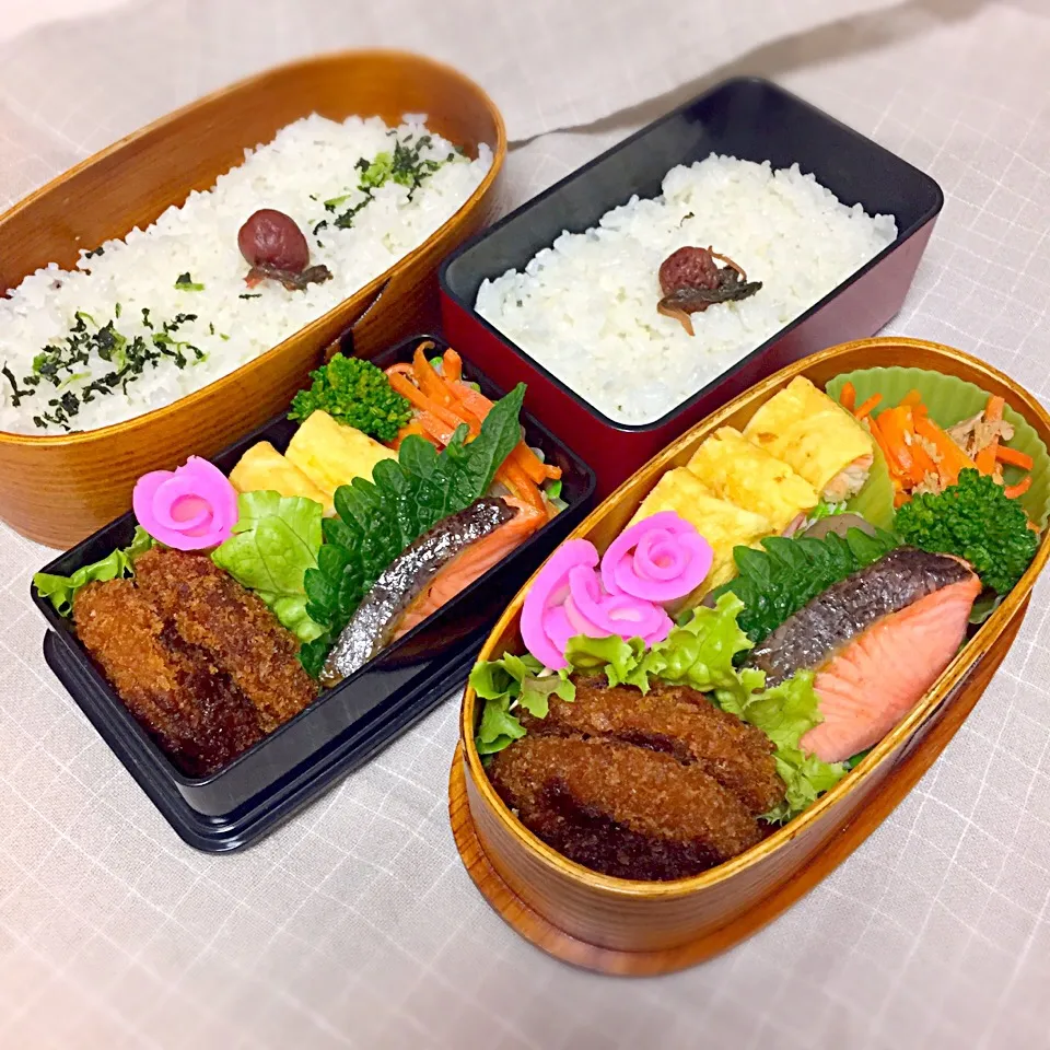 Snapdishの料理写真:4/17 高校男子のお弁当&パパ弁|おおけいさん