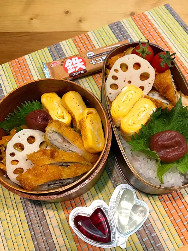 Snapdishの料理写真:ふたり弁当

雑穀ごはん
大葉 梅干し
卵焼き
人参🥕とちくわのきんぴら風
いわしと大葉のフライ
ミニトマト
蓮根の甘酢漬け|ひななぎさん