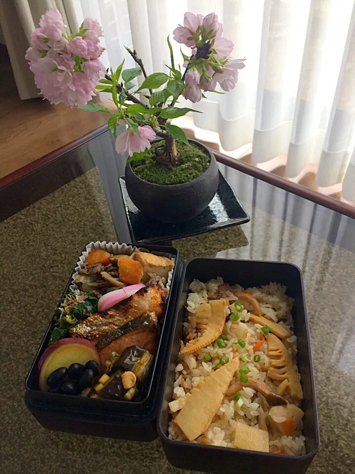 Snapdishの料理写真:筍ごはん弁当|二キィさん