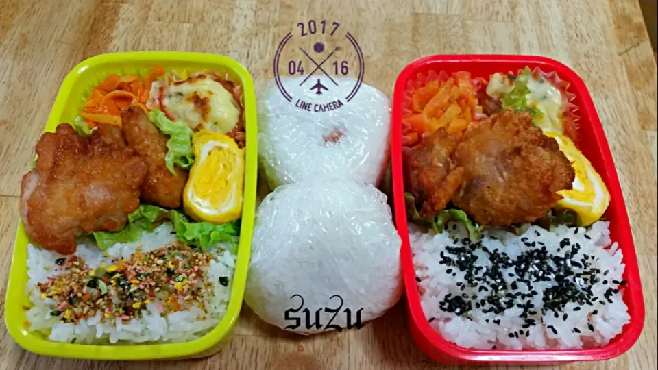 Snapdishの料理写真:練習試合のお弁当
 #jkおべんとう
 #2人分|suzuさん