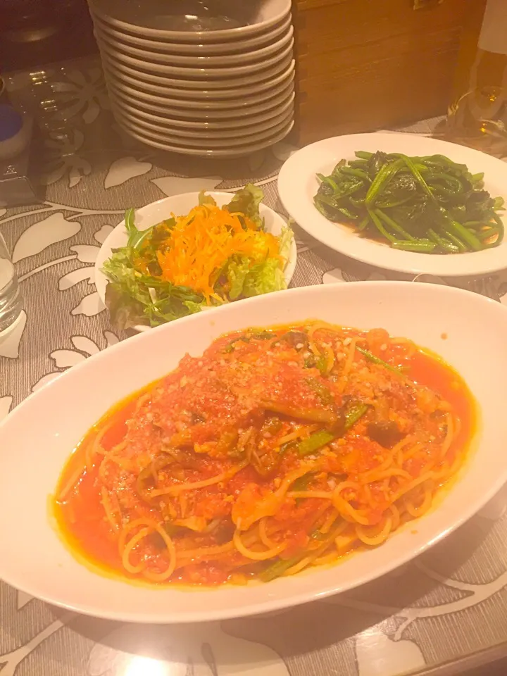 たっぷり野菜と鶏挽き肉のトマトソースパスタ(^^)|basilさん