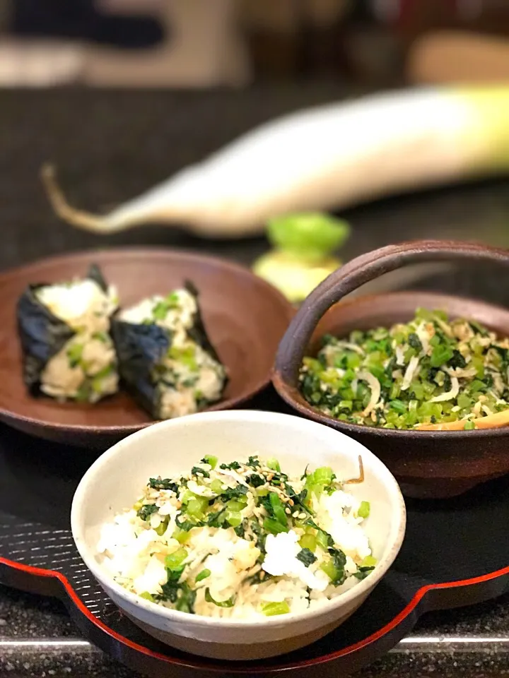 大根の葉っぱを使った
菜めしと菜めしにぎり🍙|シュトママさん