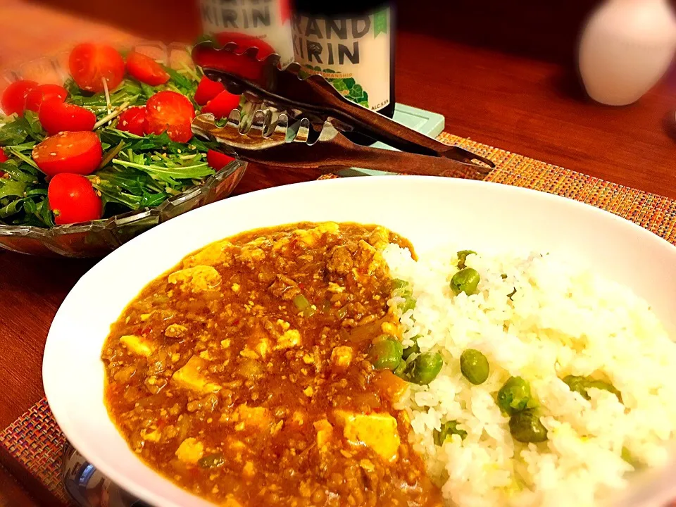 豆ご飯で麻婆カレー|美穂さん