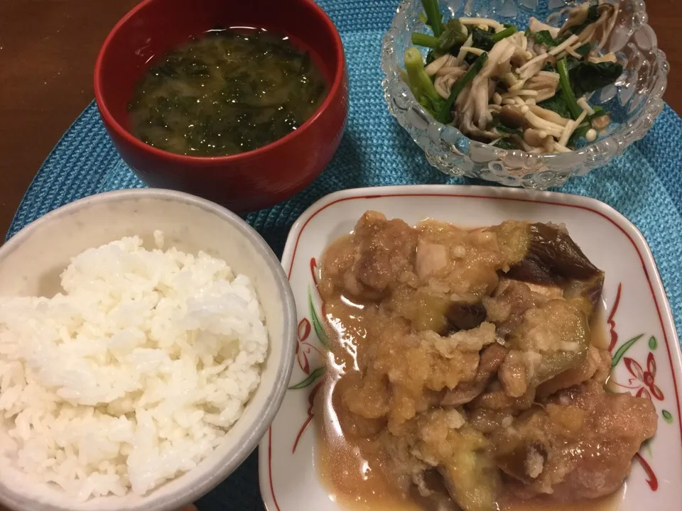 鶏肉となすのみぞれ炒め|愛ペガさん