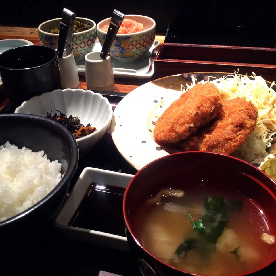 メンチカツ定食ランチ ご飯お代わり自由 2017.4.17|キラ姫さん