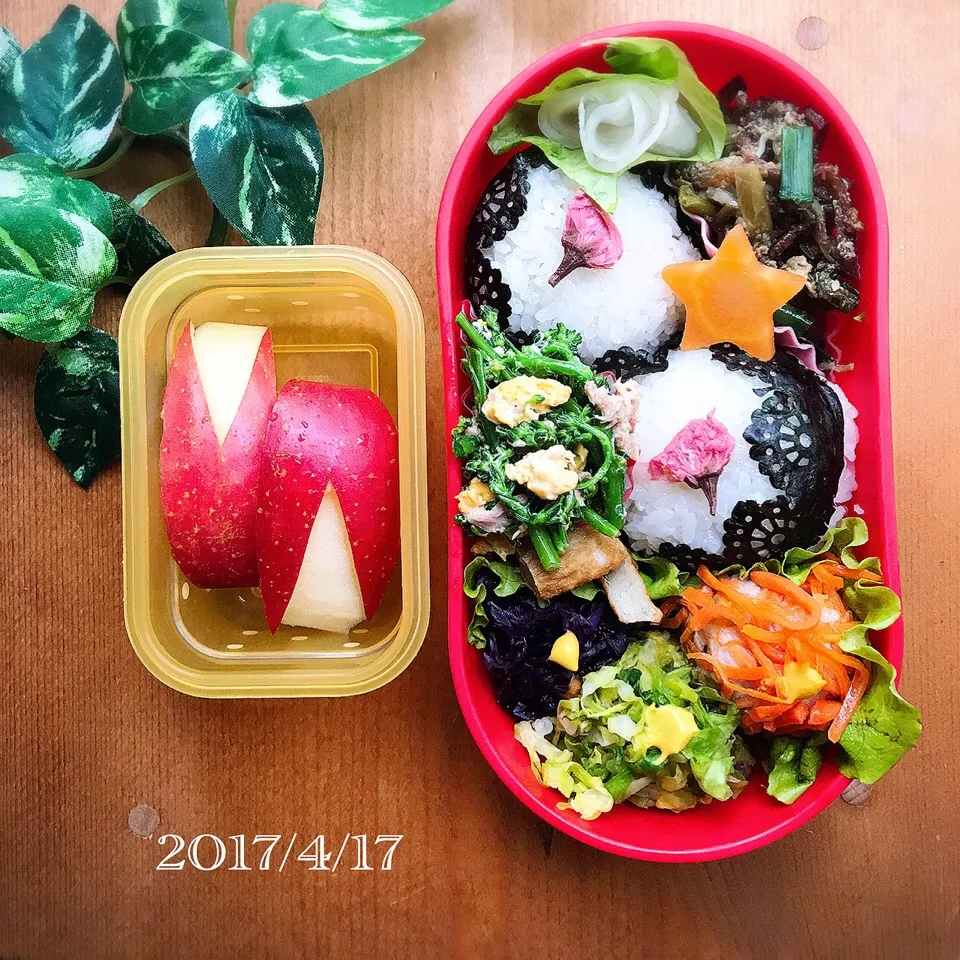 今日の娘弁当2017.4.17( ੭ ･ᴗ･ )੭☆。.:＊・゜|ばろんさん