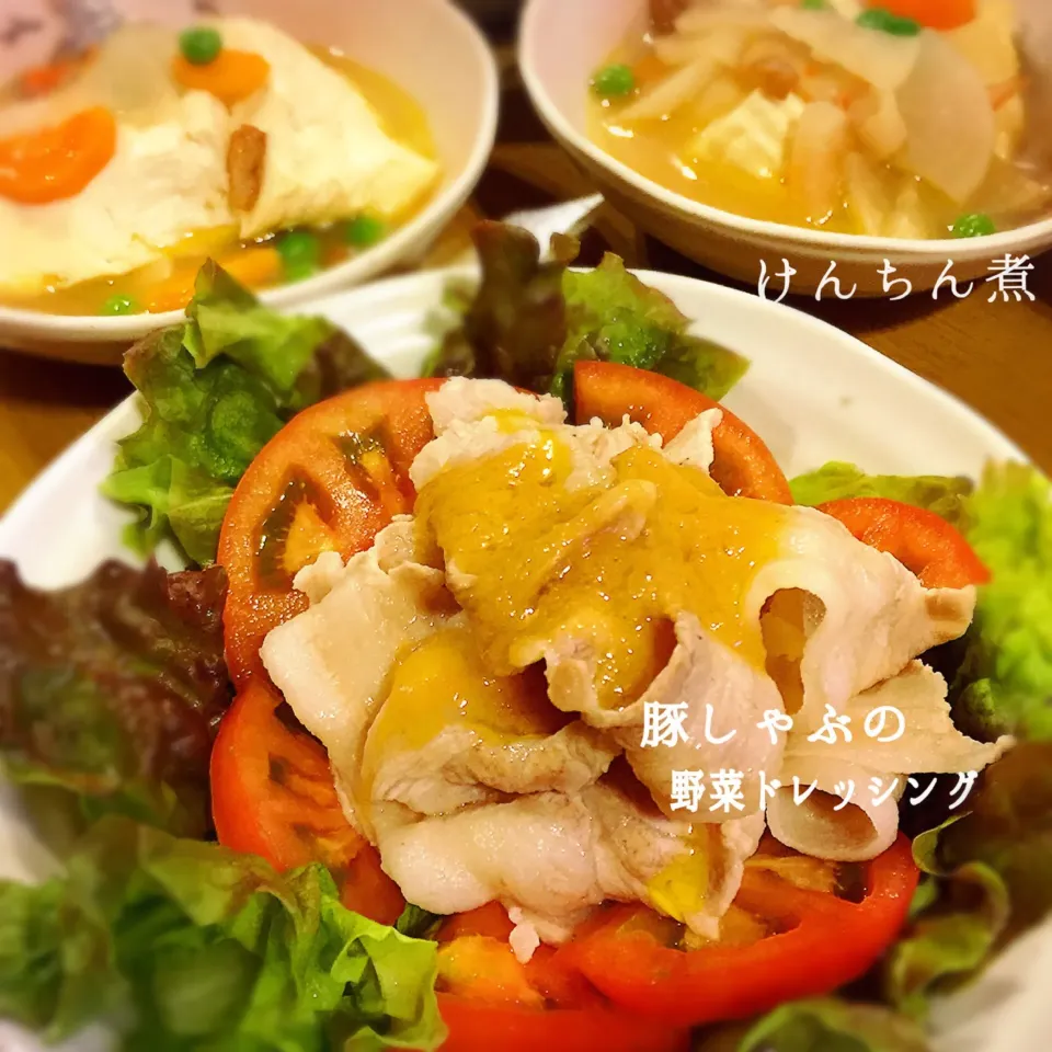 #今日の晩御飯#豚しゃぶ の#野菜ドレッシング|さえちゃんさん