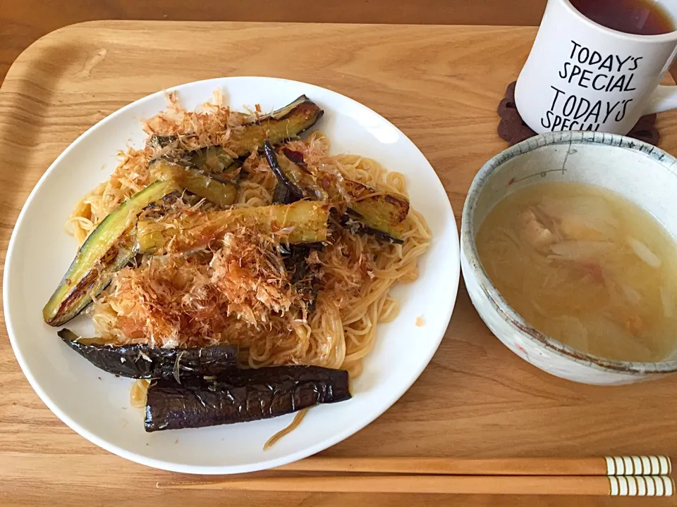 Yukako Nishimuraさんの料理 茄子と白ネギの焼きそうめん（≧∇≦）|miさん