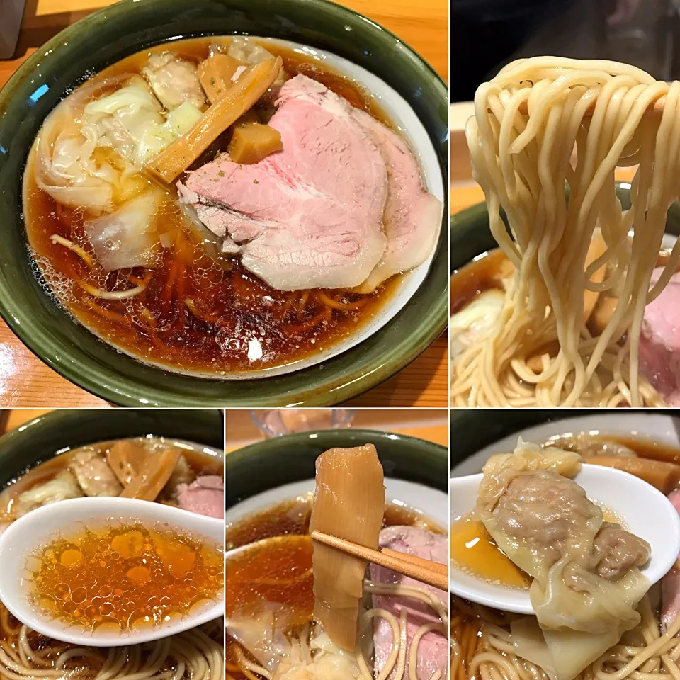 Snapdishの料理写真:特製わんたん麺＋焼豚トッピング(シェア)@麺屋 坂本01(王子)|塩豚骨さん