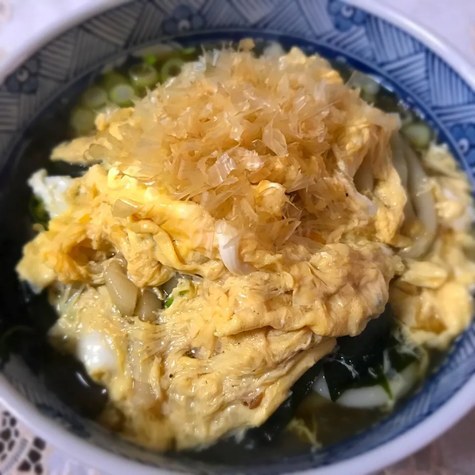 ワカメとかき玉シャケ節うどん💕|noeさん