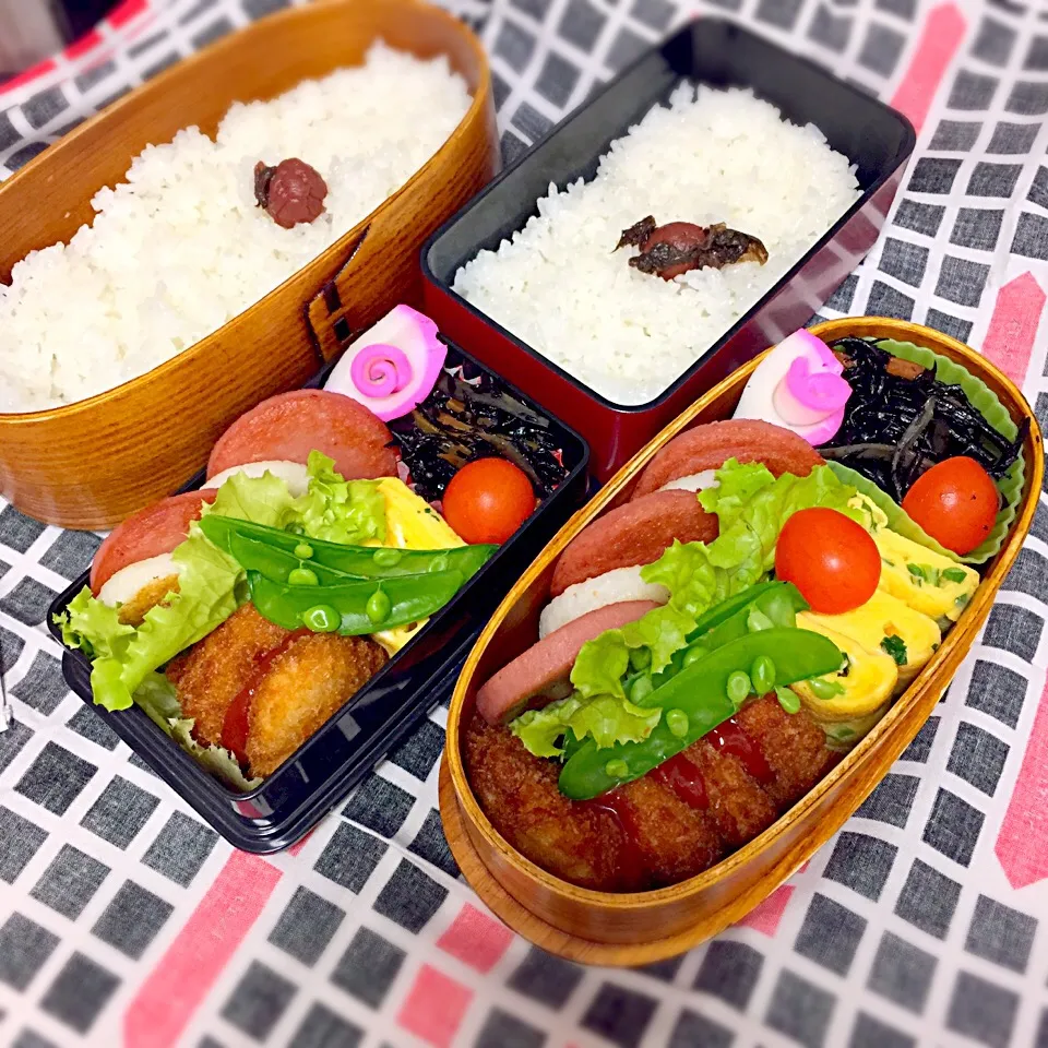 Snapdishの料理写真:4/19 高校男子のお弁当&パパ弁|おおけいさん