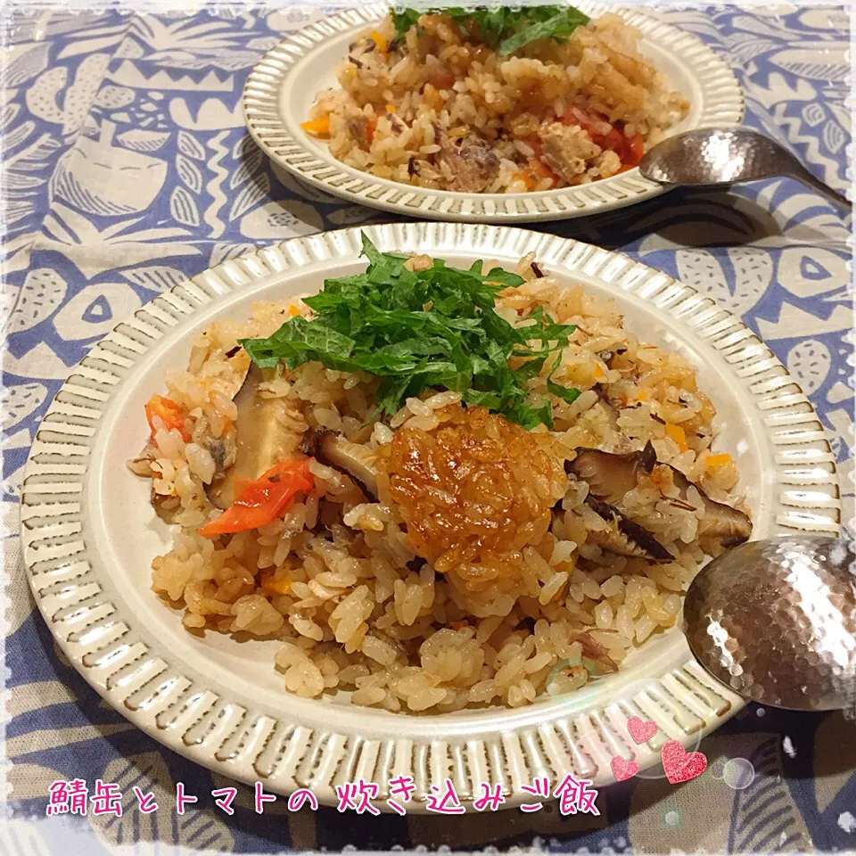 ボンボンの💕 サバ缶🐟とまるまんま🙆トマト🍅の炊飯器で炊き込みご飯🍚🎶   #キュートで可愛い⁉️婆👵シリーズ💖👍😁✨|こずえ⑅◡̈*さん