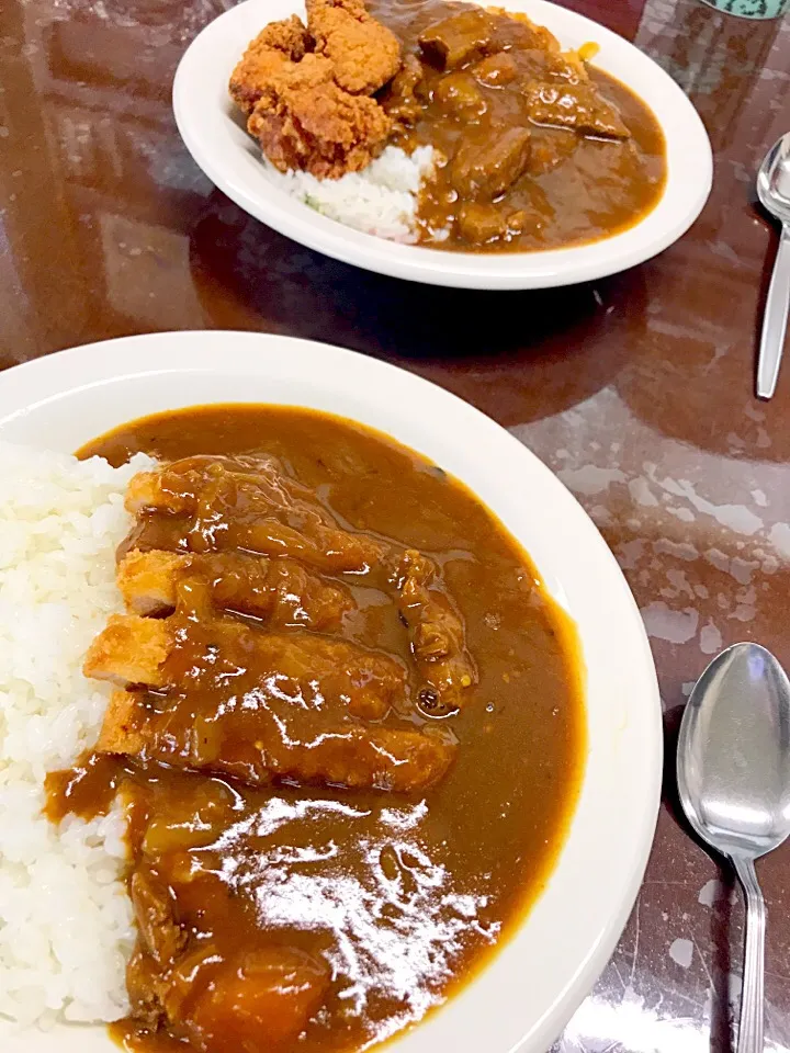 カツカレーと唐揚げ&カツカレー|こうへいさん