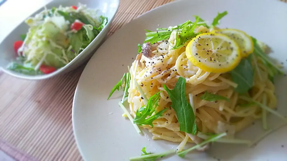 爽やか系～笑
ﾚﾓﾝｸﾘｰﾑﾊﾟｽﾀ～
の休日の昼ごはん✨|kaz(*･ω･)さん