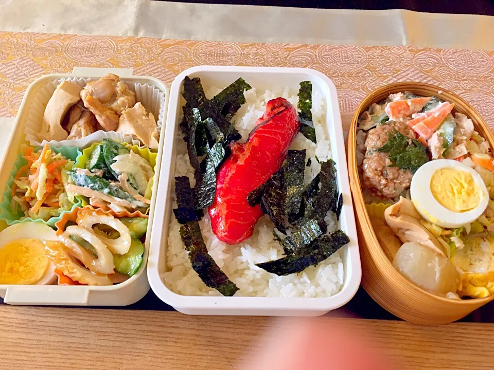 とりつくね、カレイ味醂漬け、などなどのお弁当(*^_^*)|もなかさん