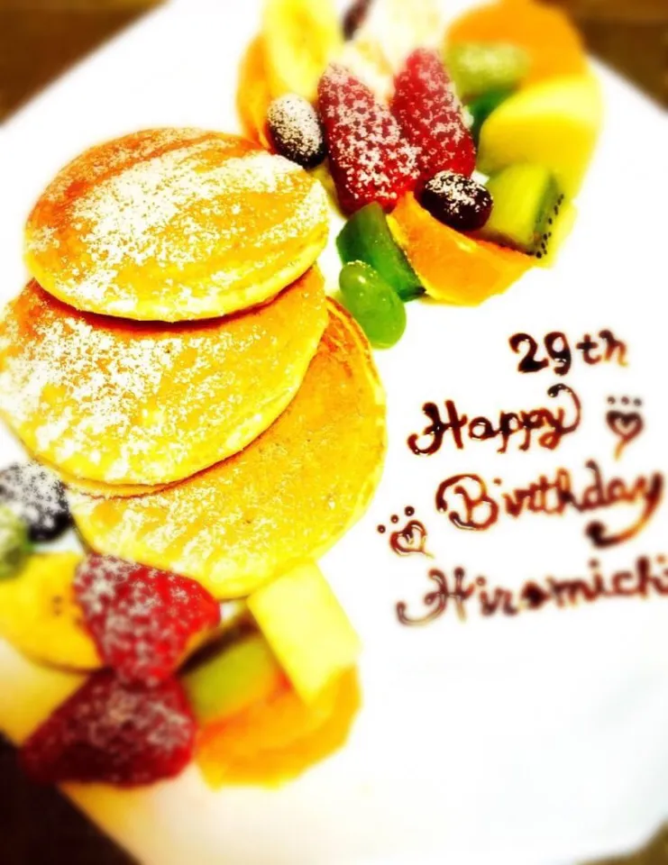 ♥birthday  plate♥
#誕生日#ホットケーキ #フルーツ #プレート#デコレーション|❤︎YUKARI❤︎さん