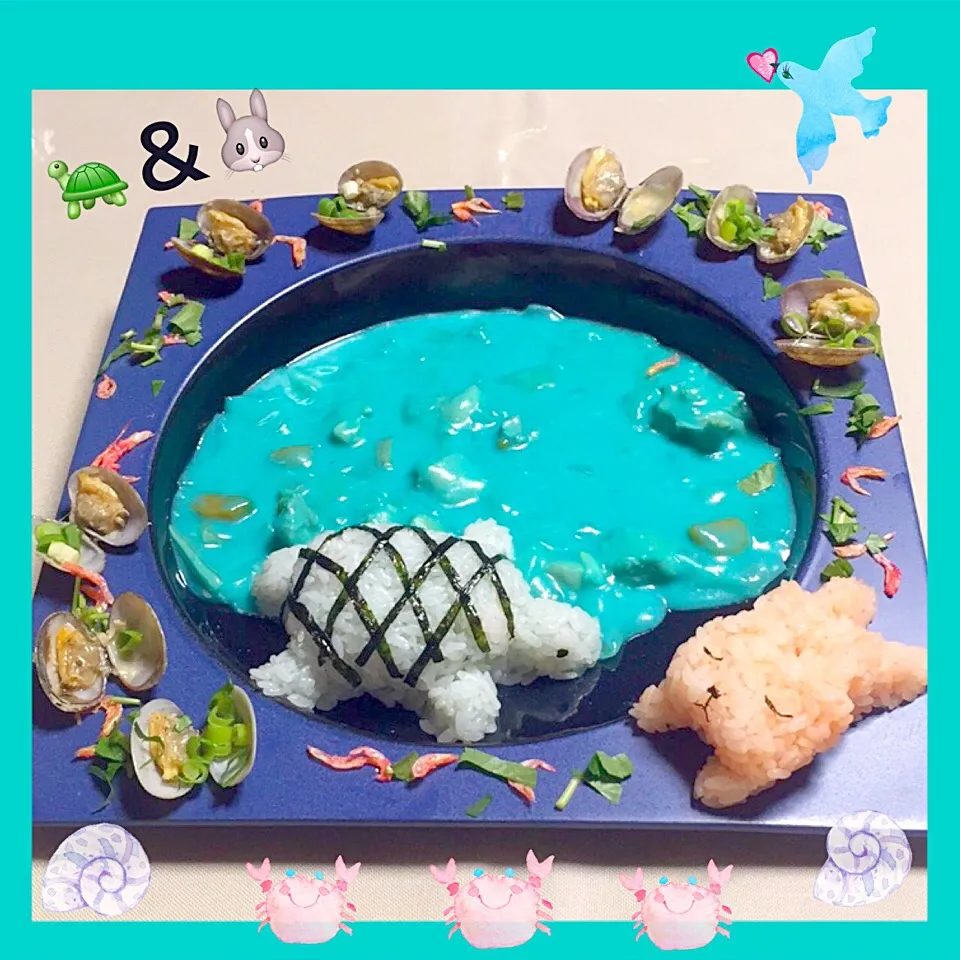 うさぎと亀の 海遊び 🐰💖🐢
𓇼𓆡𓆉𓆡 ⋆*❁*𓆜  𓆝   𓆞  𓆟
～～アサリの酒蒸し|ロコタンさん