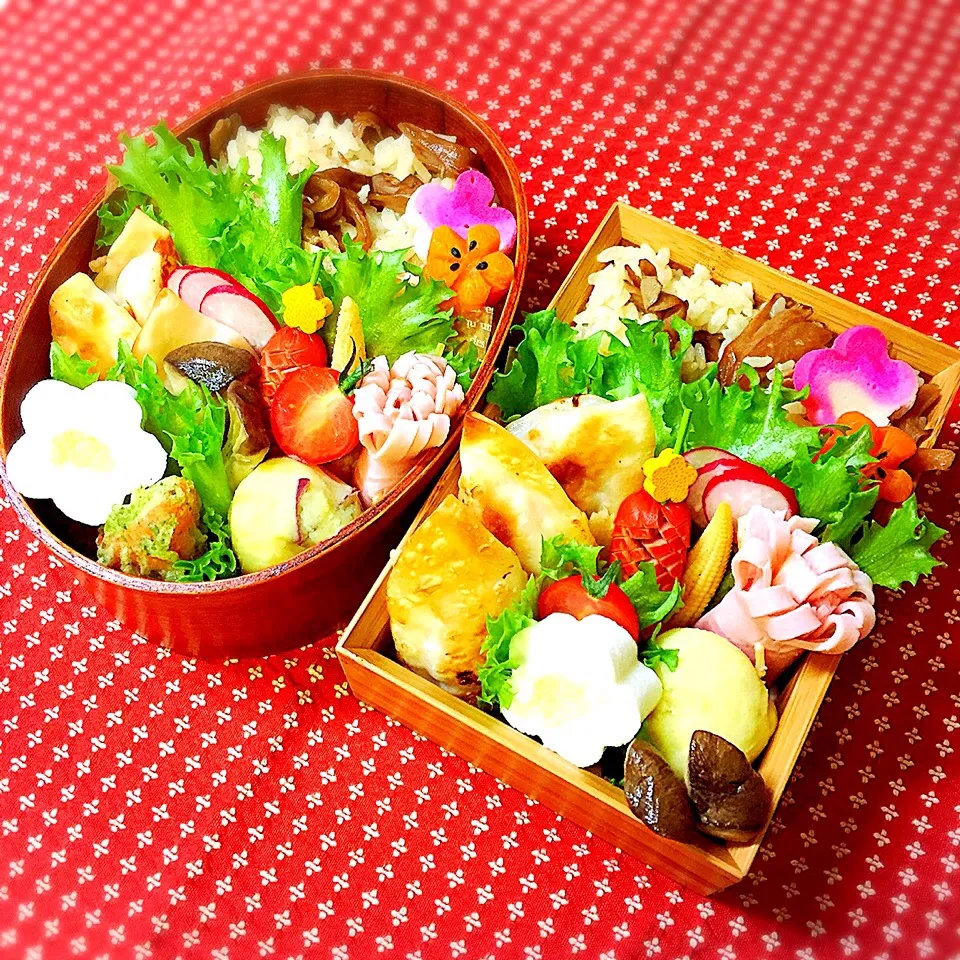 舞茸ご飯と海老餃子弁当🎶|ellemama3さん