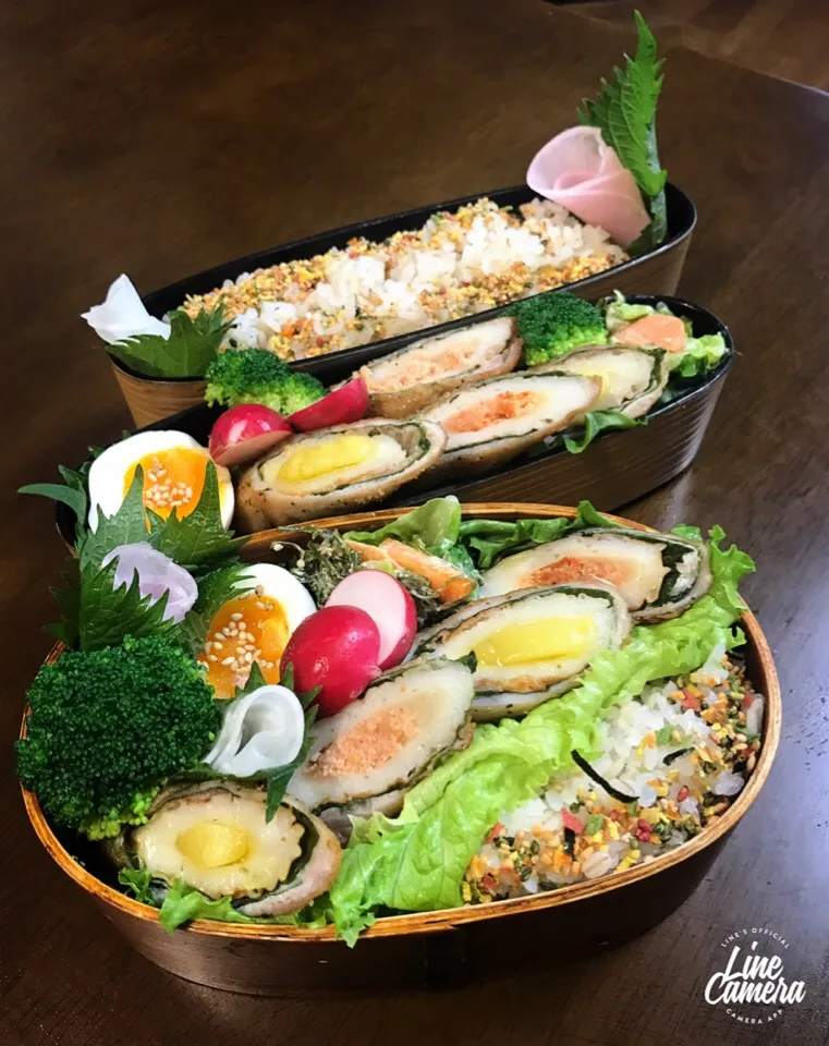 Snapdishの料理写真:今日の2人のお弁当🍱♫
ロコタンさんの料理 〝我が家の定番〟##竹輪の豚バラ包帯 巻き巻き✧٩( 'ω' )و✧
週末恒例お片付け弁当🍱♫|とんちんさん