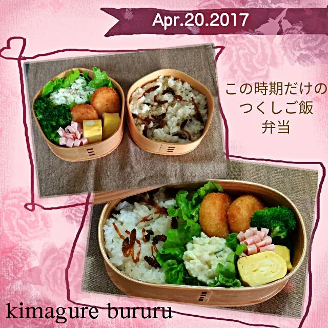 2017年4月20日～息子＆自分弁当～春のつくしご飯|気まぐれぶるるさん