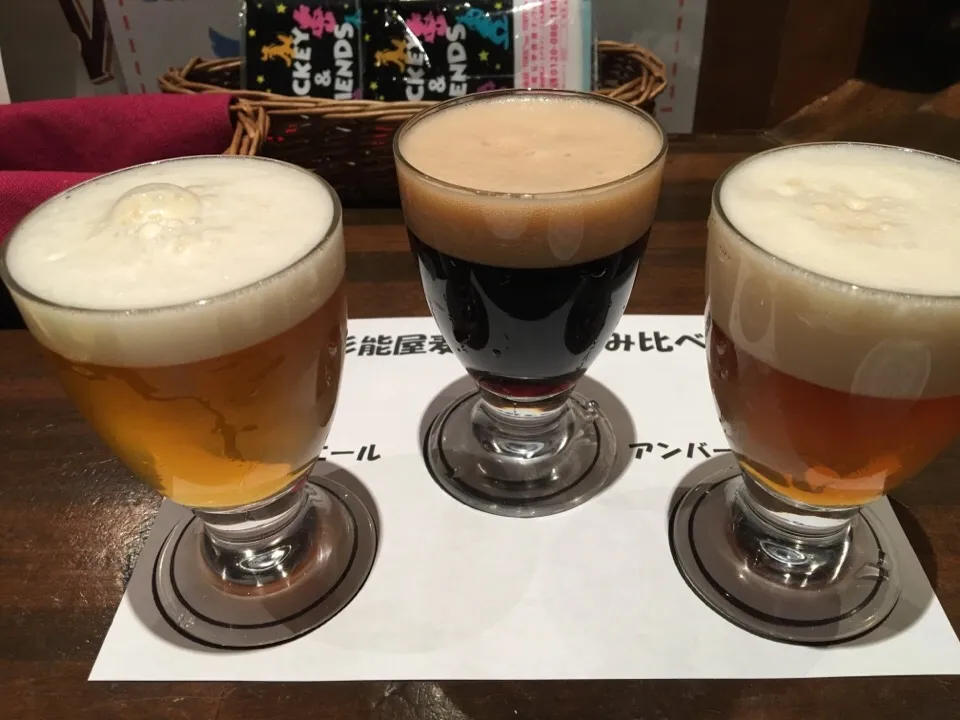 Snapdishの料理写真:杉能屋麦酒飲み比べ|PegaOさん