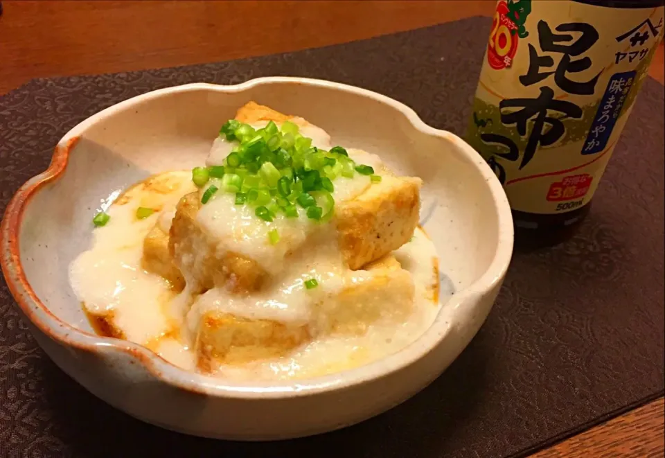 こぶおろし
揚げ豆腐の山芋こぶおろし掛け|哲さん