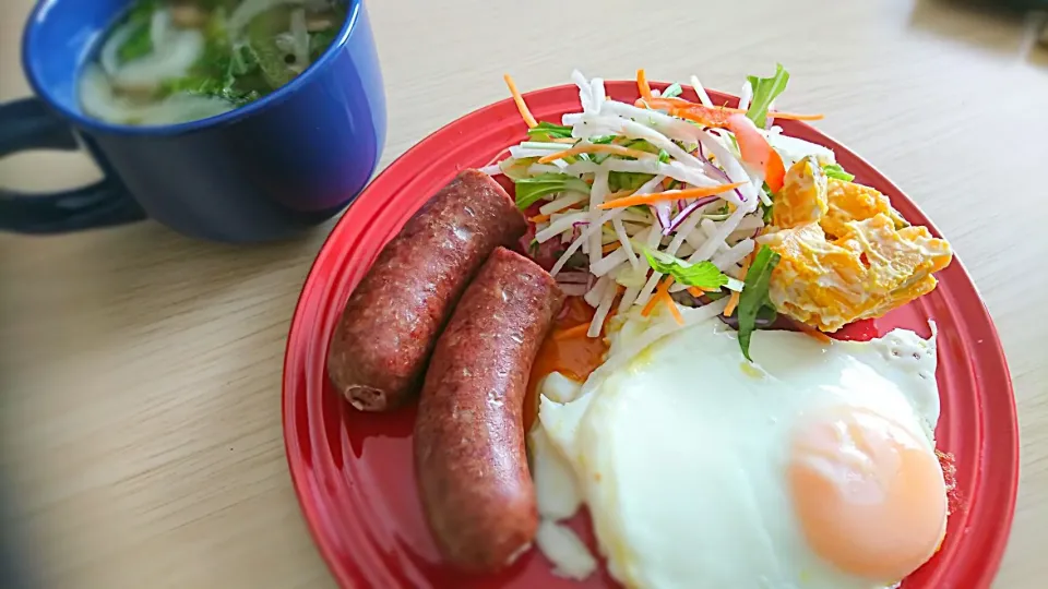 鹿肉ソーセージ♡ 朝ごはん|えびぱんさん