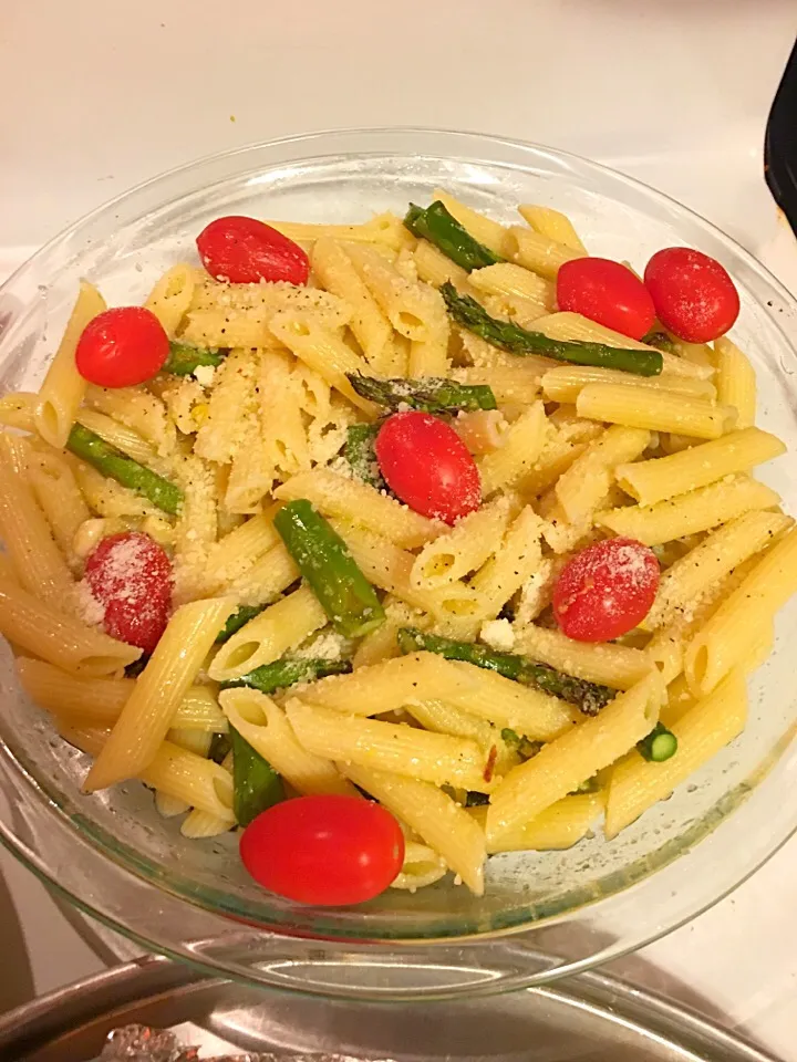 Lemon Viñiagrette Asparagus Penne pasta #pasta #penne|🌺IAnneさん