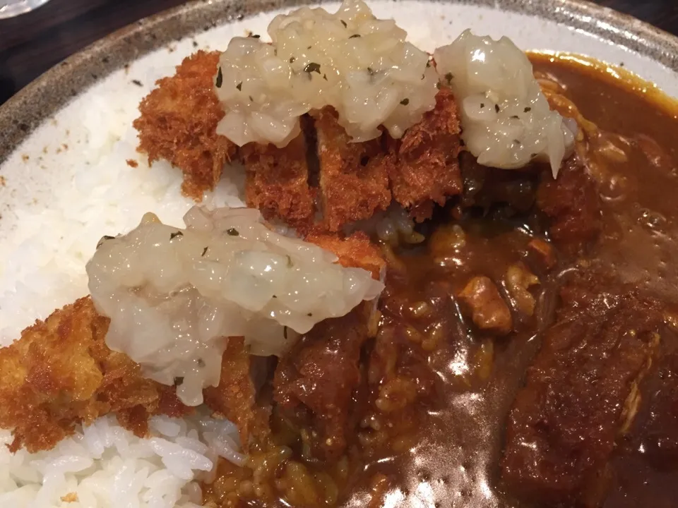 Snapdishの料理写真:手仕込みささみカツカレー、オニオンレモンソース、5辛🍛|buhizouさん