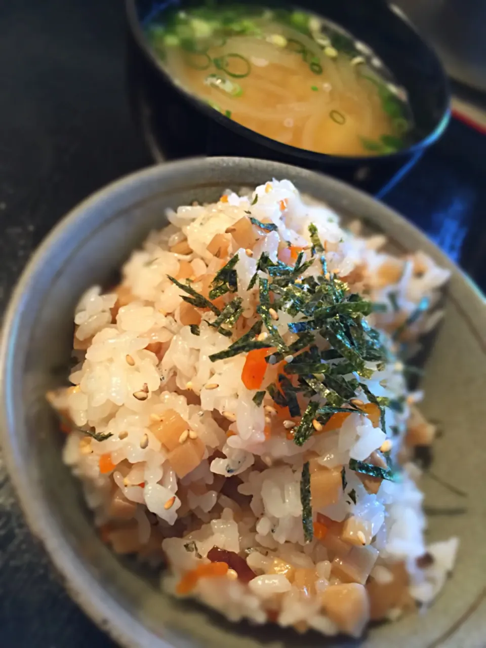 筍一杯チラシ寿司と新ジャガと新タマネギのお味噌汁|和さん